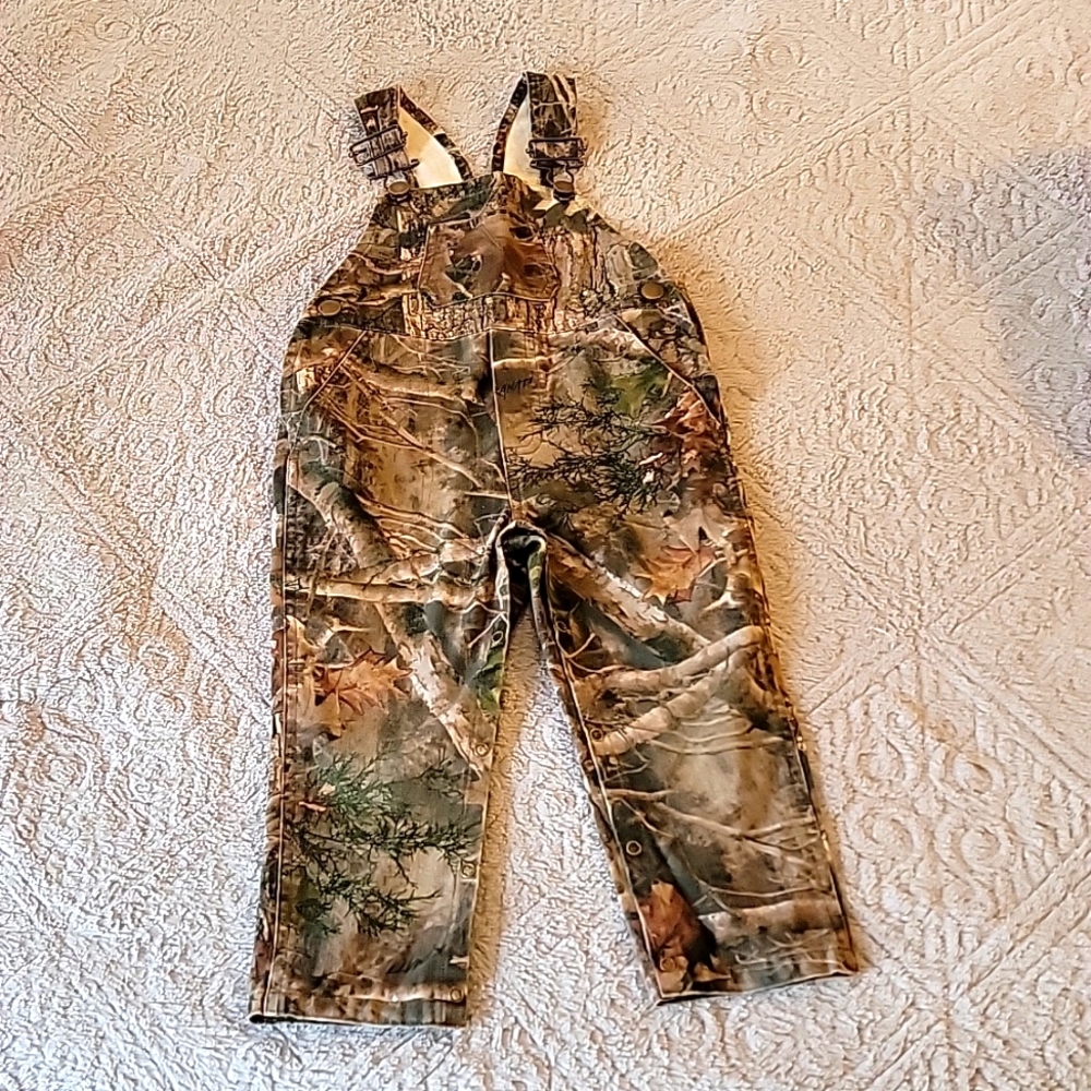 Toddler camo overalls